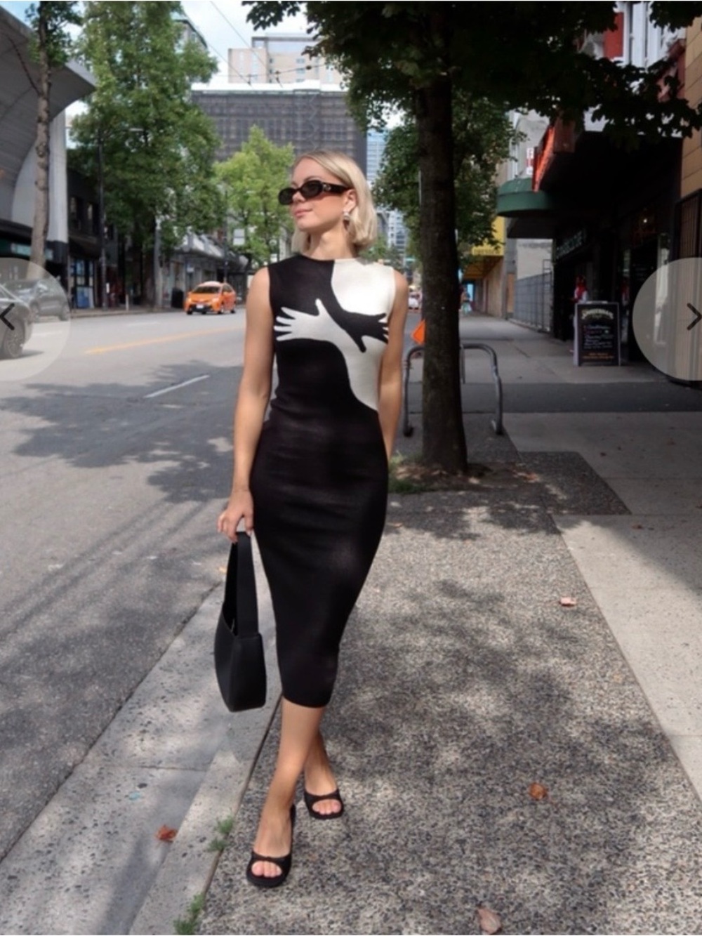 Another Girl Handsy Knit Graphic Midi Dress Size Small